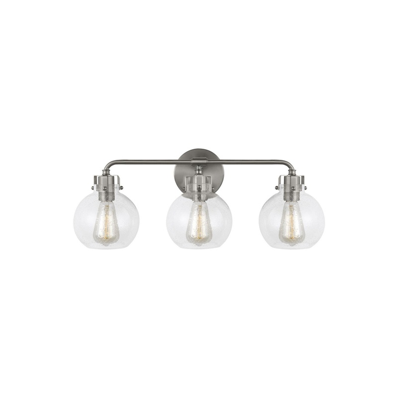 Visual Comfort Studio VS24403SN Clara Three Light Vanity, Satin Nickel