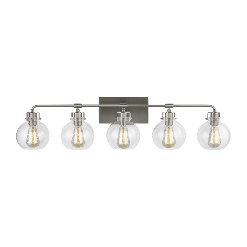 Visual Comfort Studio VS24405SN Clara Five Light Vanity, Satin Nickel