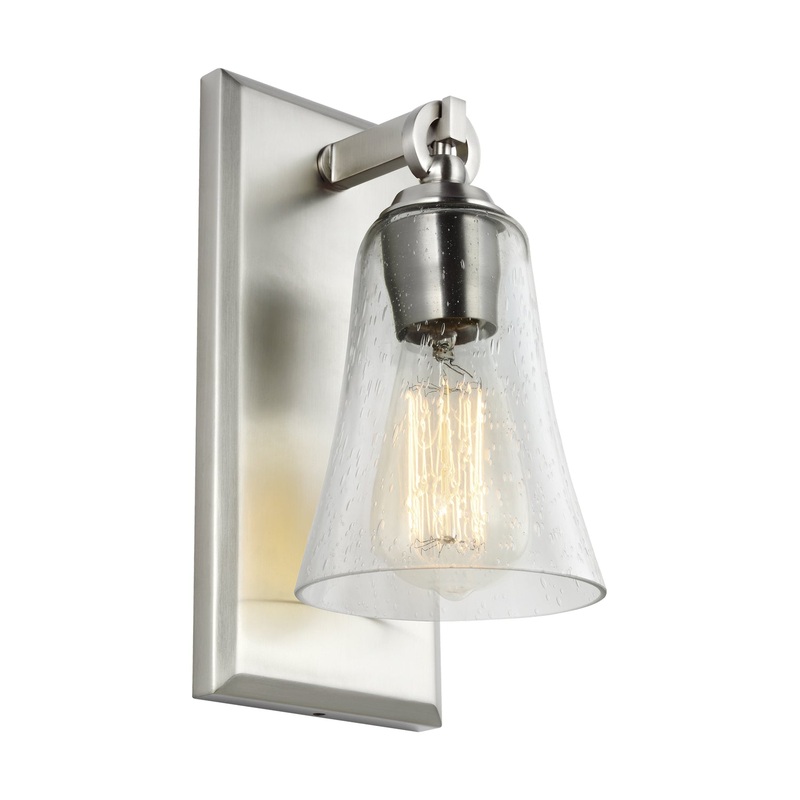 Visual Comfort Studio VS24701SN Monterro One Light Wall Sconce, Satin Nickel