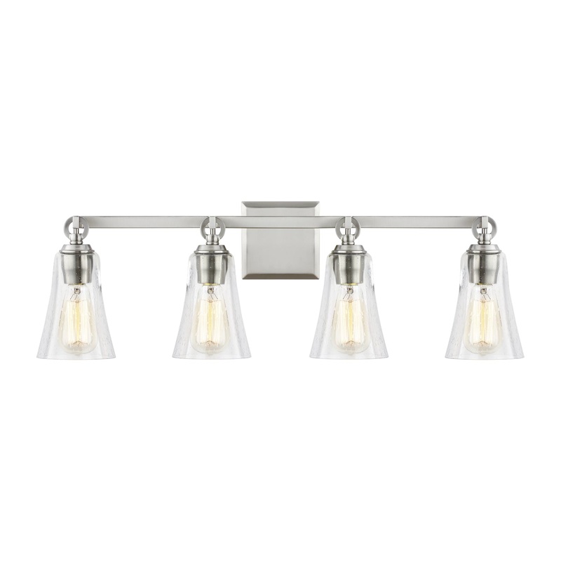 Visual Comfort Studio VS24704SN Monterro Four Light Vanity, Satin Nickel