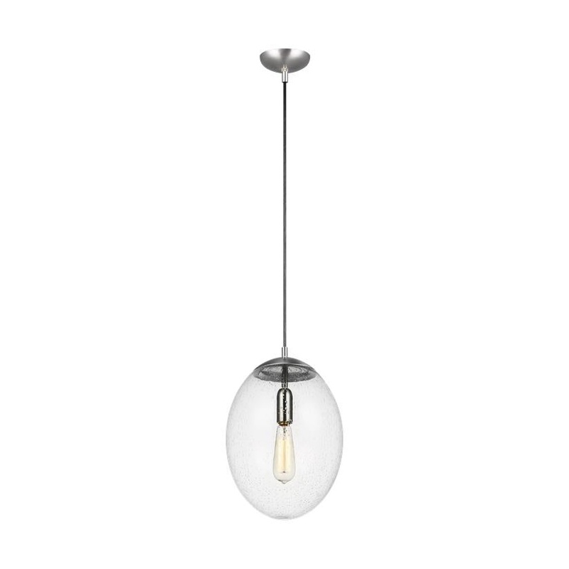Visual Comfort Studio 6701801EN7-04 Leo - Hanging Globe One Light Pendant, Satin Aluminum