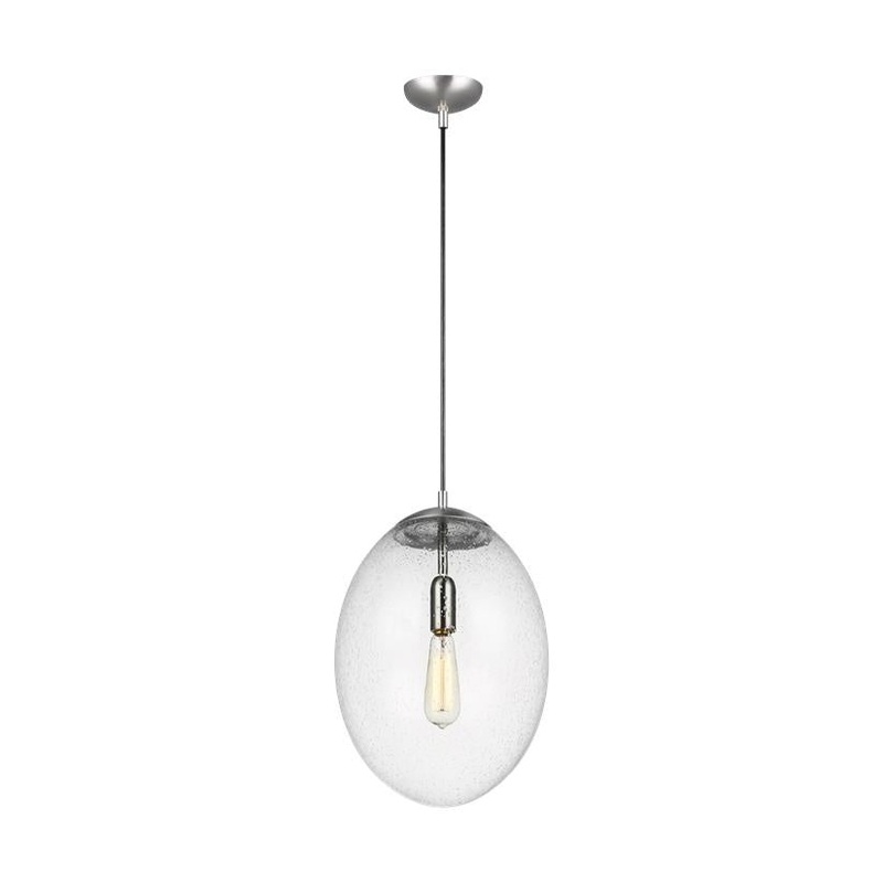 Visual Comfort Studio 6801801EN7-04 Leo - Hanging Globe One Light Pendant, Satin Aluminum