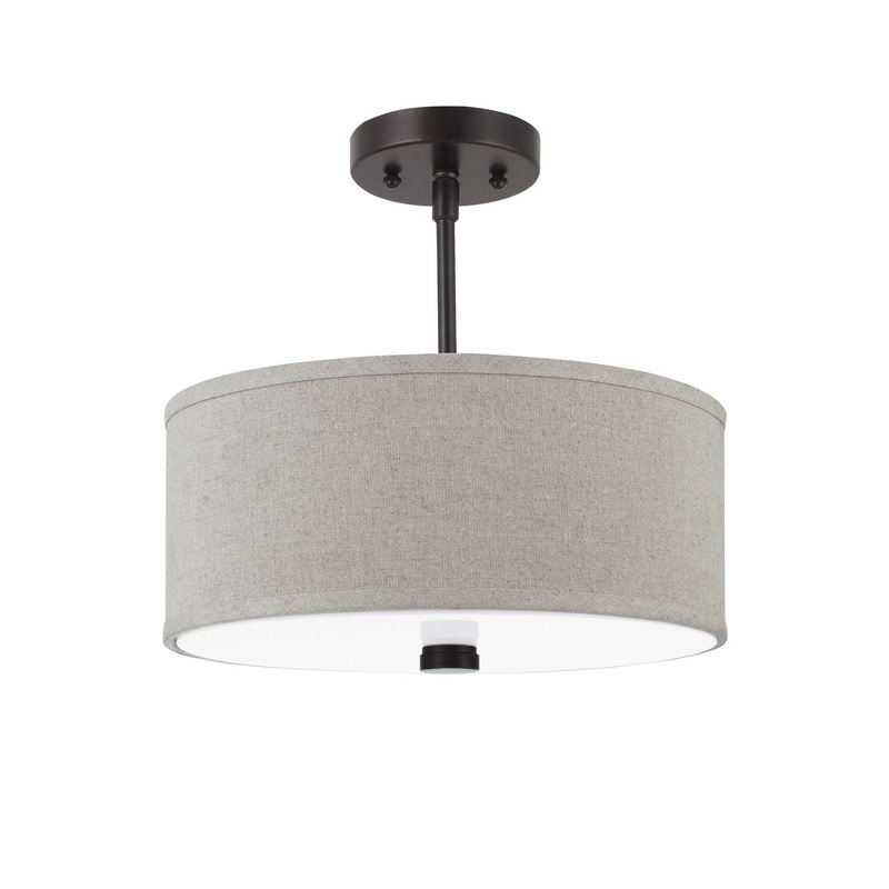 Visual Comfort Studio 77262EN3-710 Dayna Shade Pendants Two Light Semi-Flush Convertible Pendant, Bronze