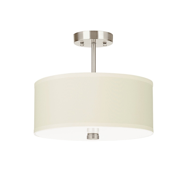 Visual Comfort Studio 77262EN3-962 Dayna Shade Pendants Two Light Semi-Flush Convertible Pendant, Brushed Nickel
