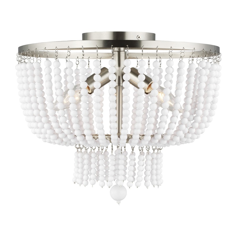 Visual Comfort Studio 7780703EN-962 Jackie Three Light Semi-Flush Mount, Brushed Nickel (Discontinued)