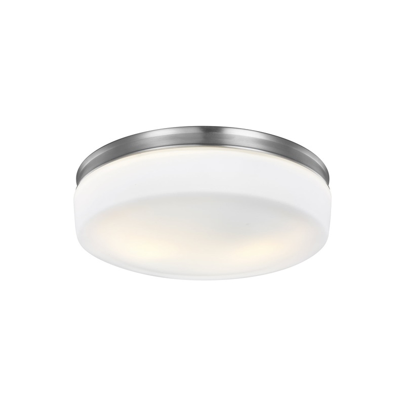 Visual Comfort Studio FM504SN Issen Two Light Flush Mount, Satin Nickel
