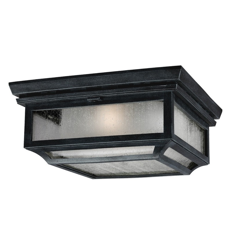 Visual Comfort Studio OL10613DWZ Shepherd Two Light Flush Mount, Dark Weathered Zinc