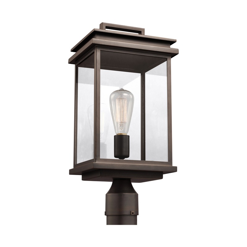 Visual Comfort Studio OL13607ANBZ Glenview One Light Outdoor Post Lantern, Antique Bronze