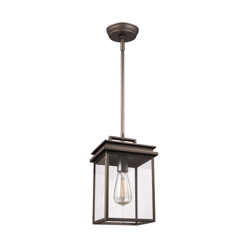 Visual Comfort Studio OL13609ANBZ Glenview One Light Outdoor Pendant, Antique Bronze