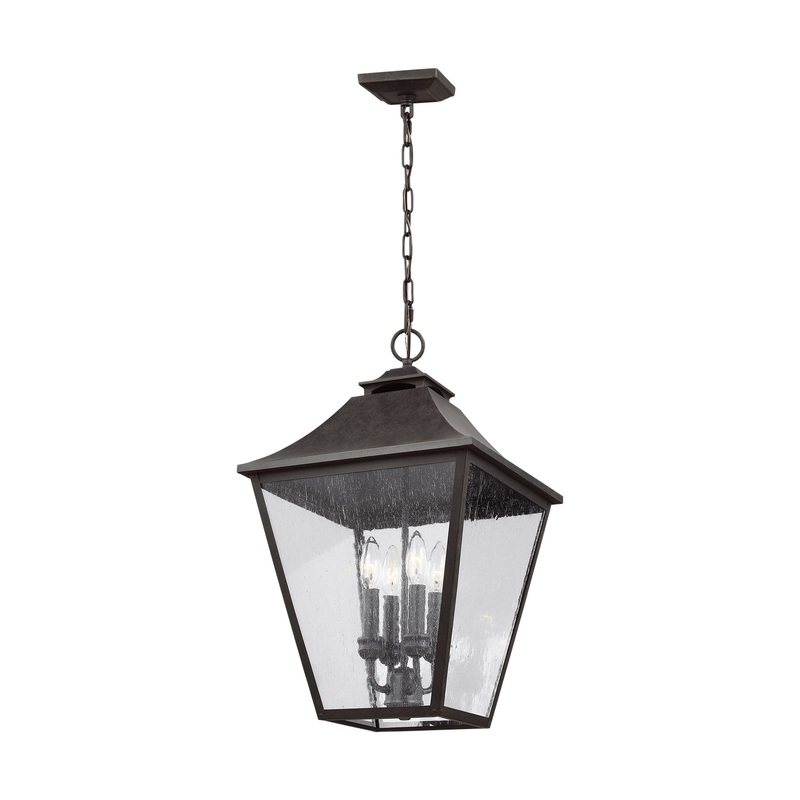 Visual Comfort Studio OL14408SBL Galena Four Light Pendant, Sable