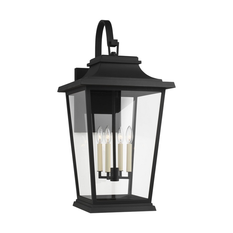 Visual Comfort Studio OL15404TXB Warren Four Light Lantern, Textured Black