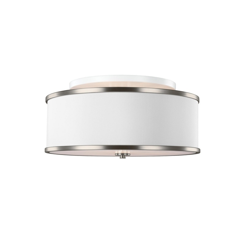 Visual Comfort Studio SF339SN Lennon Three Light Semi-Flush Mount, Satin Nickel