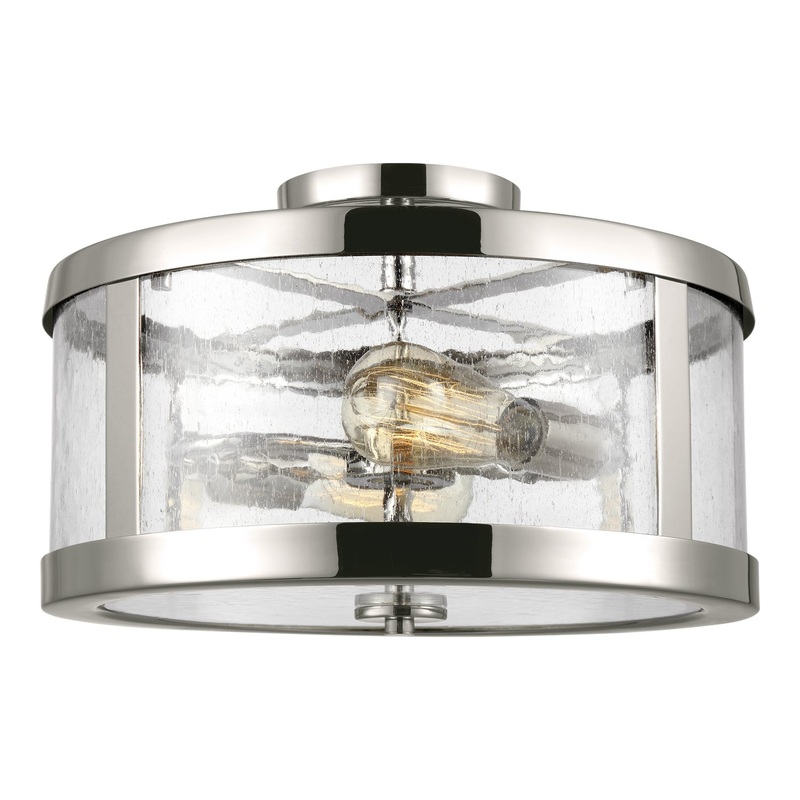 Visual Comfort Studio SF341PN Harrow Two Light Semi-Flush Mount, Polished Nickel (Discontinued)