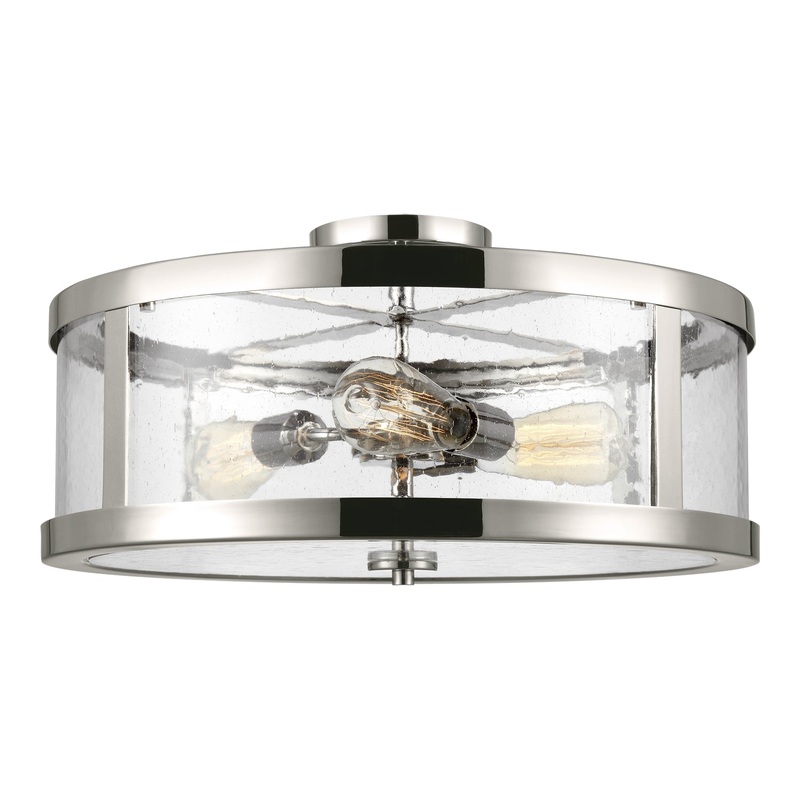 Visual Comfort Studio SF342PN Harrow Three Light Semi-Flush Mount, Polished Nickel