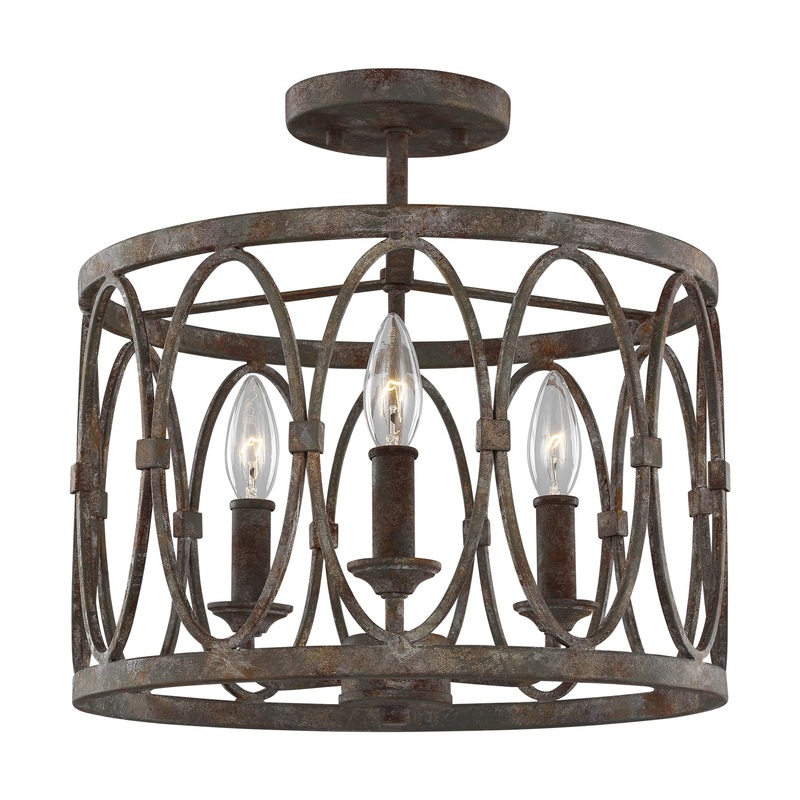 Visual Comfort Studio SF346DA Patrice Three Light Semi-Flush Mount, Deep Abyss