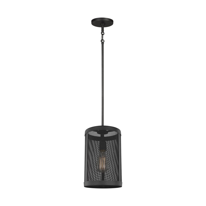 Visual Comfort Studio 6128501-12 Gereon One Light Mini-Pendant, Black
