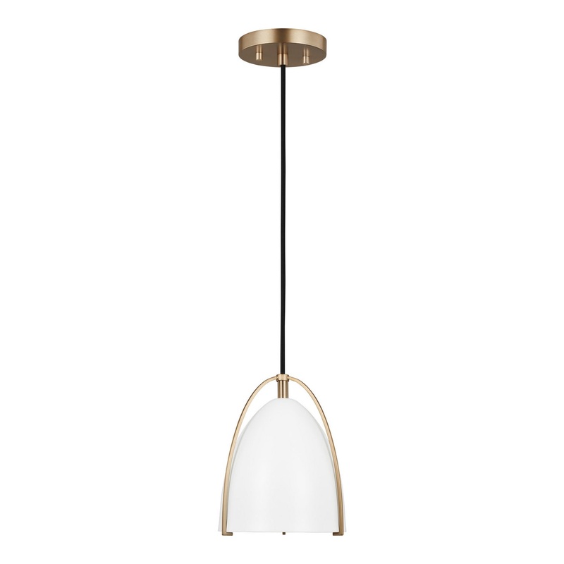 Visual Comfort Studio 6151801EN3-848 Norman One Light Mini-Pendant, Satin Brass