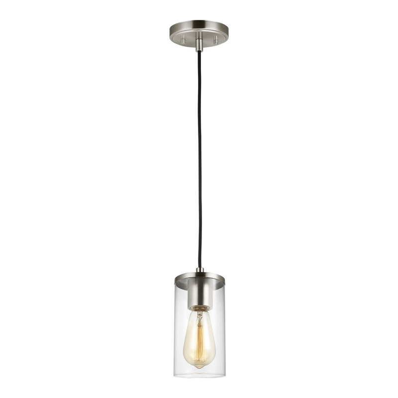 Visual Comfort Studio 6190301EN7-962 Zire One Light Mini-Pendant, Brushed Nickel