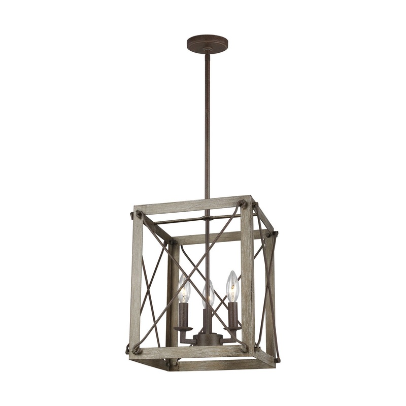 Visual Comfort Studio 6526303EN-872 Thornwood Three Light Hall / Foyer, Washed Pine