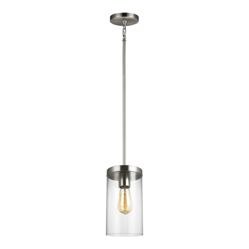 Visual Comfort Studio 6590301EN7-962 Zire One Light Pendant, Brushed Nickel