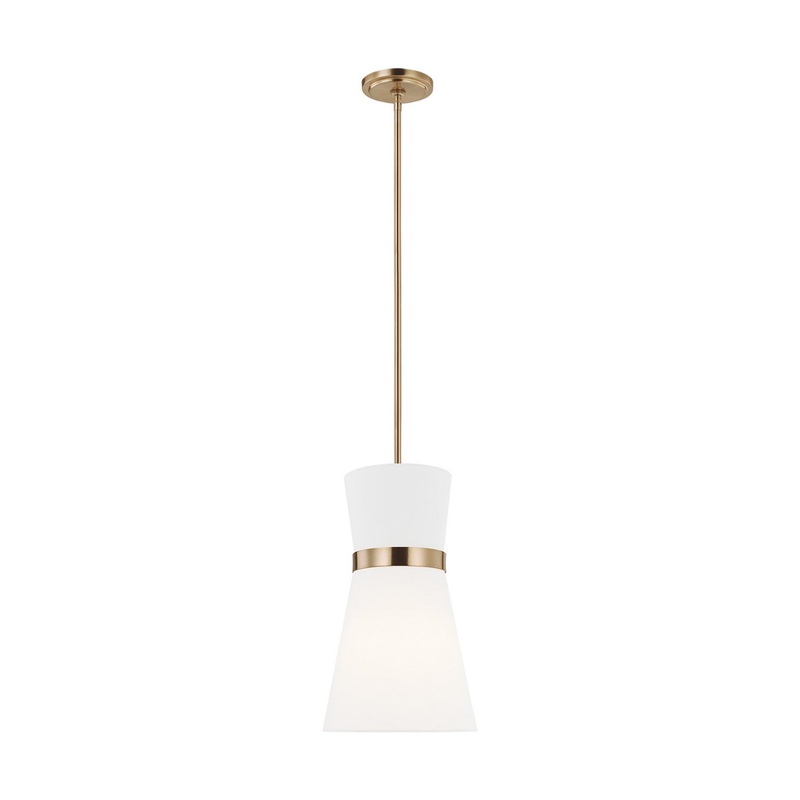 Visual Comfort Studio 6590501-848 Clark One Light Pendant, Satin Brass (Discontinued)