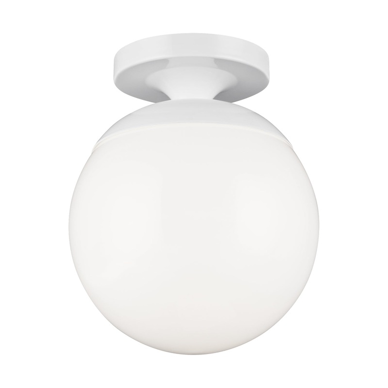 Visual Comfort Studio 7518EN3-15 Leo - Hanging Globe One Light Wall / Ceiling Semi-Flush Mount, White
