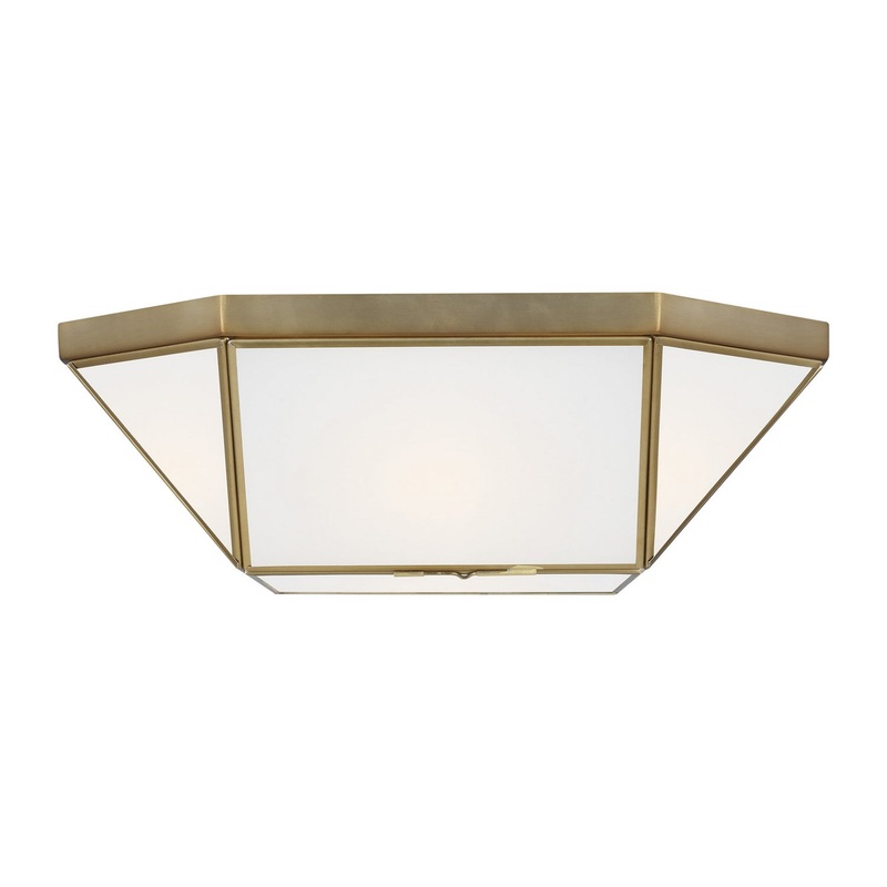 Visual Comfort Studio 7579452-848 Morrison Two Light Flush Mount, Satin Brass