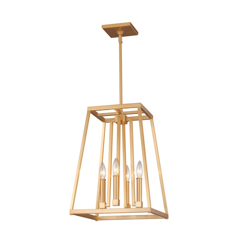 Visual Comfort Studio F3149/4GSB Conant Four Light Lantern, Gilded Satin Brass