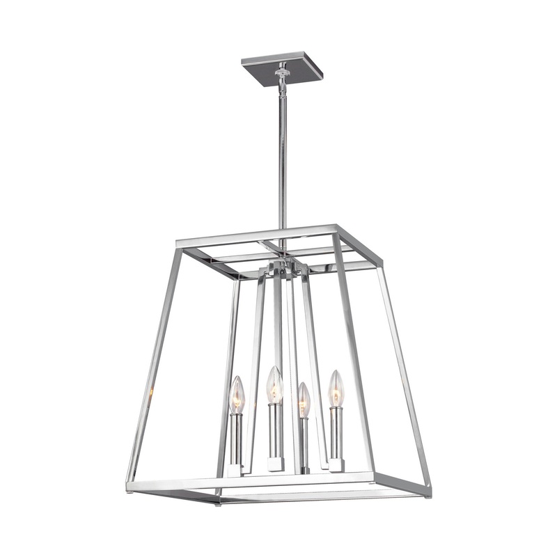 Visual Comfort Studio F3150/4CH Conant Four Light Lantern, Chrome (Discontinued)