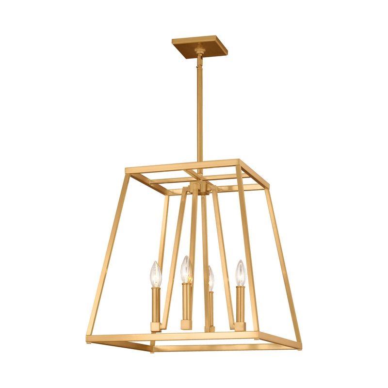 Visual Comfort Studio F3150/4GSB Conant Four Light Lantern, Gilded Satin Brass
