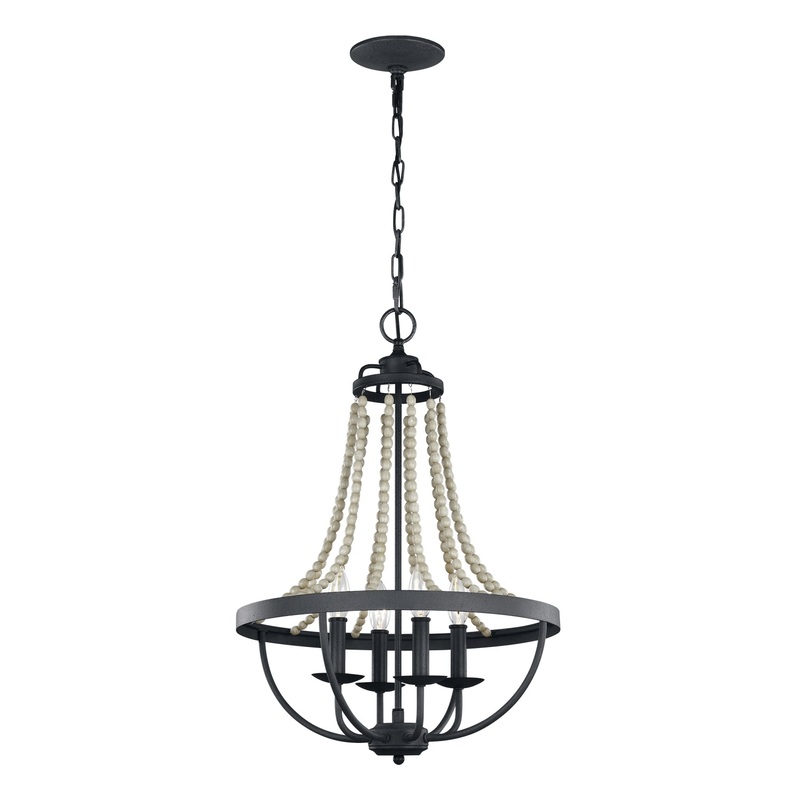Visual Comfort Studio F3187/4DWZ/DWG Nori Four Light Chandelier, Dark Weathered Zinc / Driftwood Grey (Discontinued)