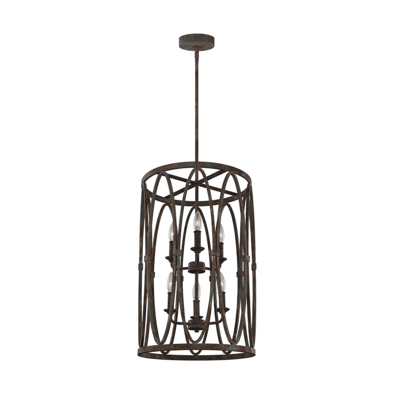 Visual Comfort Studio F3223/6DA Patrice Six Light Hanging Shade, Deep Abyss