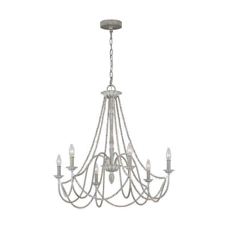 Visual Comfort Studio F3240/6WGR Maryville Six Light Chandelier, Washed Grey (Discontinued)