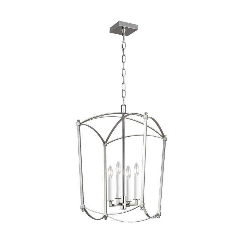 Visual Comfort Studio F3322/4PN Thayer Four Light Lantern, Polished Nickel (Discontinued)