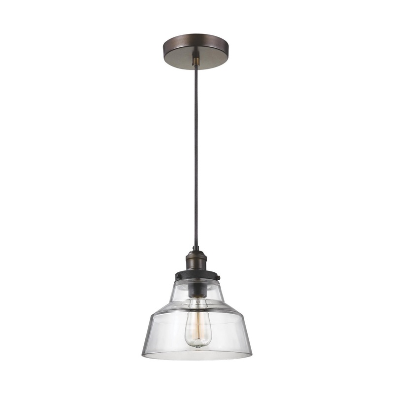 Visual Comfort Studio P1348PAGB/DWZ Baskin One Light Pendant, Painted Aged Brass / Dark Weathered Zinc