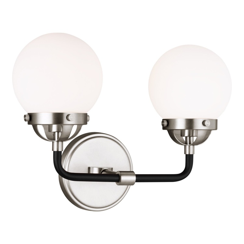 Visual Comfort Studio 4487902-962 Cafe Two Light Wall / Bath, Brushed Nickel