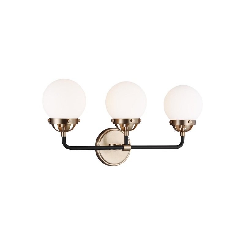 Visual Comfort Studio 4487903-848 Cafe Three Light Wall / Bath, Satin Brass