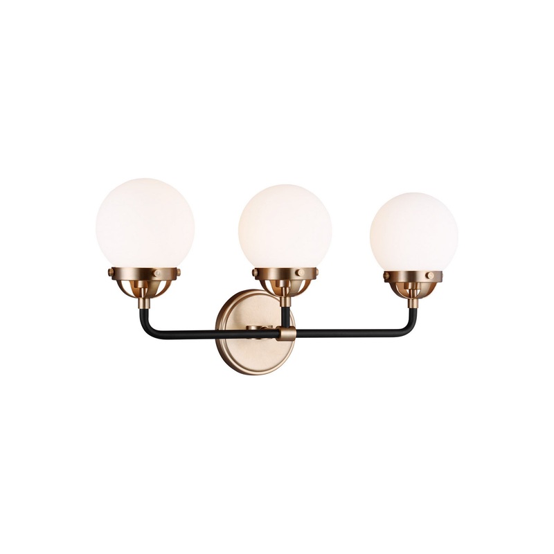 Visual Comfort Studio 4487903EN-848 Cafe Three Light Wall / Bath, Satin Brass