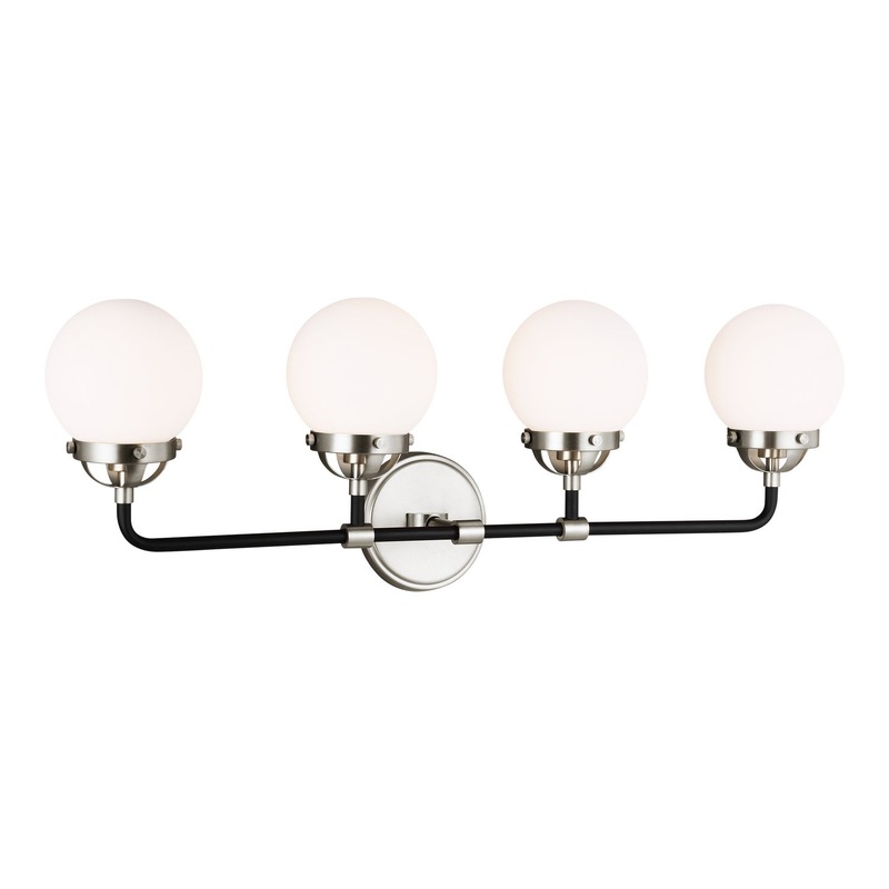 Visual Comfort Studio 4487904-962 Cafe Four Light Wall / Bath, Brushed Nickel