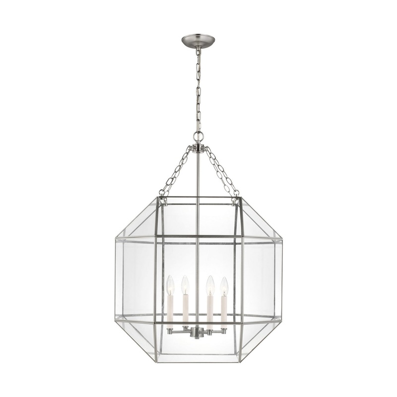 Visual Comfort Studio 5279404-962 Morrison Four Light Lantern, Brushed Nickel