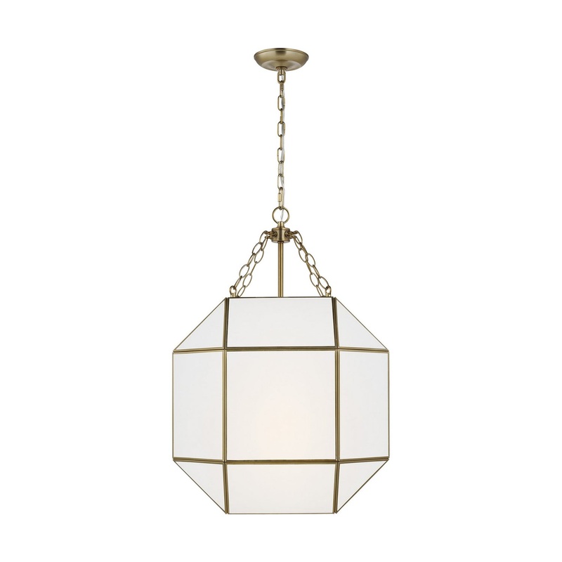 Visual Comfort Studio 5279453-848 Morrison Three Light Lantern, Satin Brass