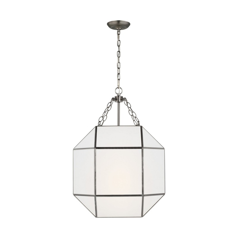 Visual Comfort Studio 5279453EN-965 Morrison Three Light Lantern, Antique Brushed Nickel (Discontinued)