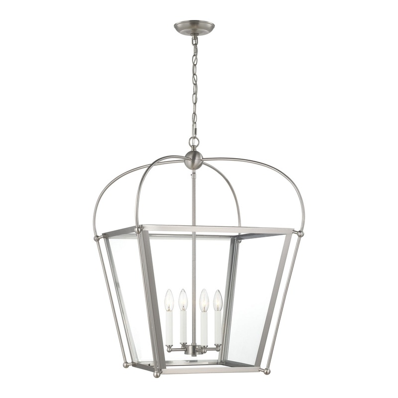 Visual Comfort Studio 5291004EN-962 Charleston Four Light Foyer, Brushed Nickel (Discontinued)