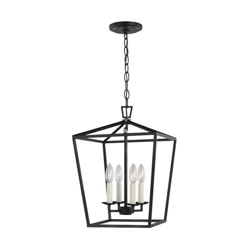Visual Comfort Studio 5292604-112 Dianna Four Light Lantern, Midnight Black