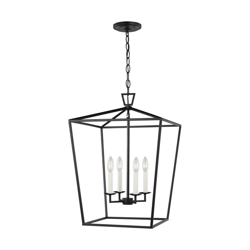 Visual Comfort Studio 5392604-112 Dianna Four Light Lantern, Midnight Black