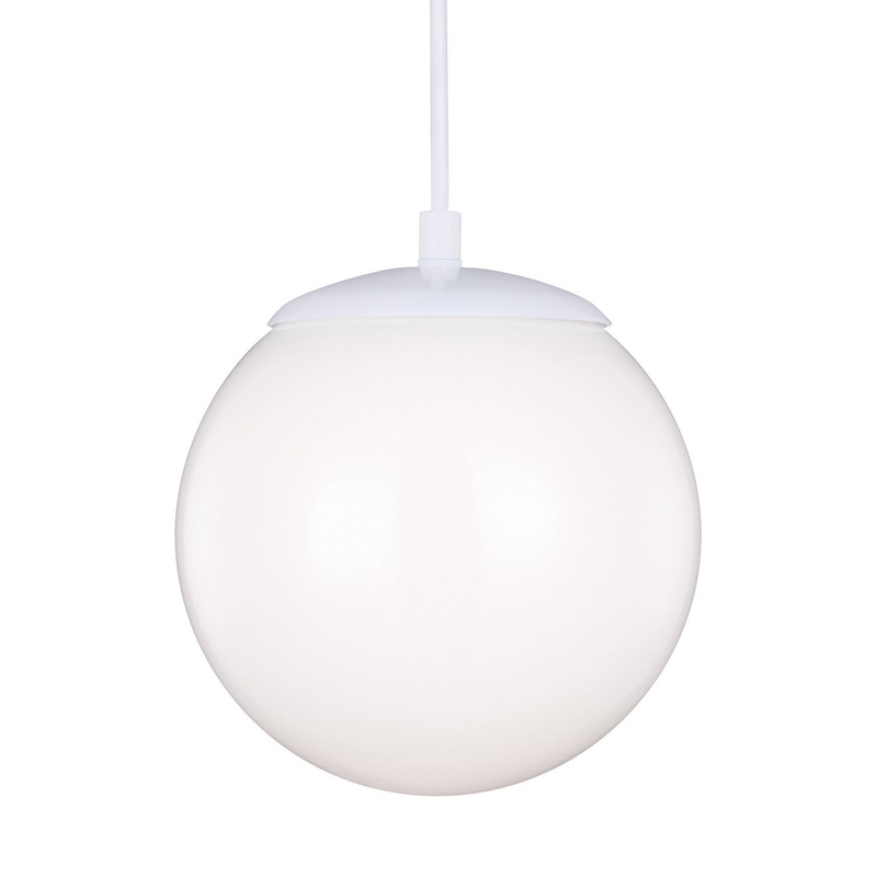 Visual Comfort Studio 6018EN3-15 Leo - Hanging Globe One Light Pendant, White