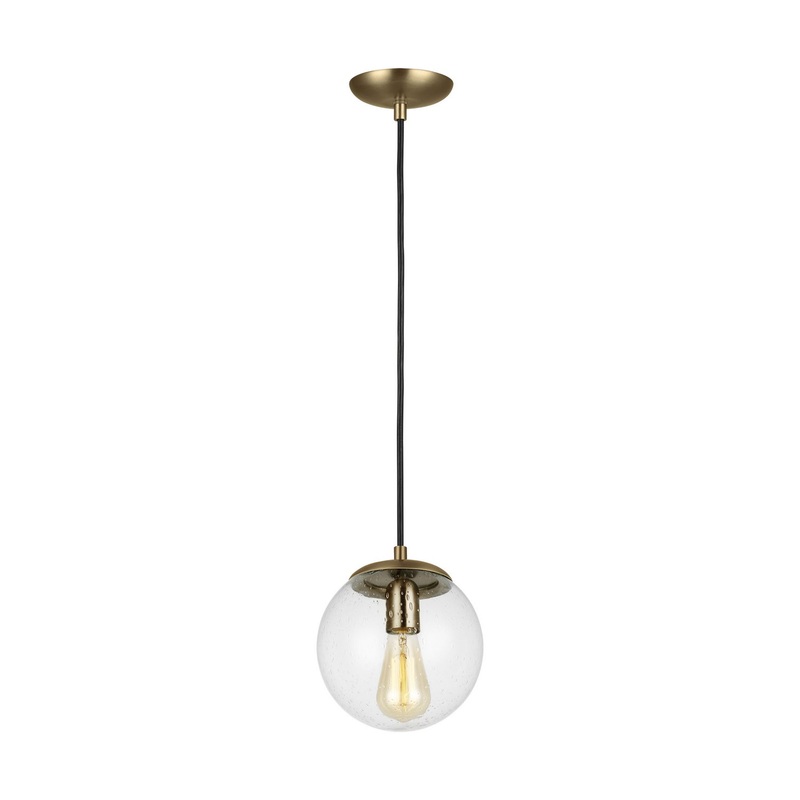 Visual Comfort Studio 6501801EN7-848 Leo - Hanging Globe One Light Pendant, Satin Brass