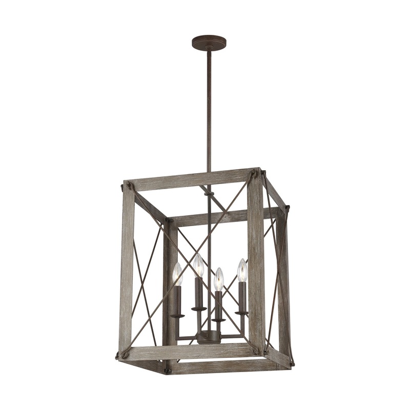 Visual Comfort Studio 6526304EN-872 Thornwood Four Light Hall / Foyer, Washed Pine
