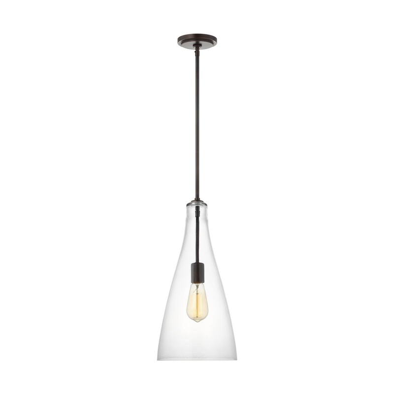 Visual Comfort Studio 6537001-710 Arilda One Light Pendant, Bronze