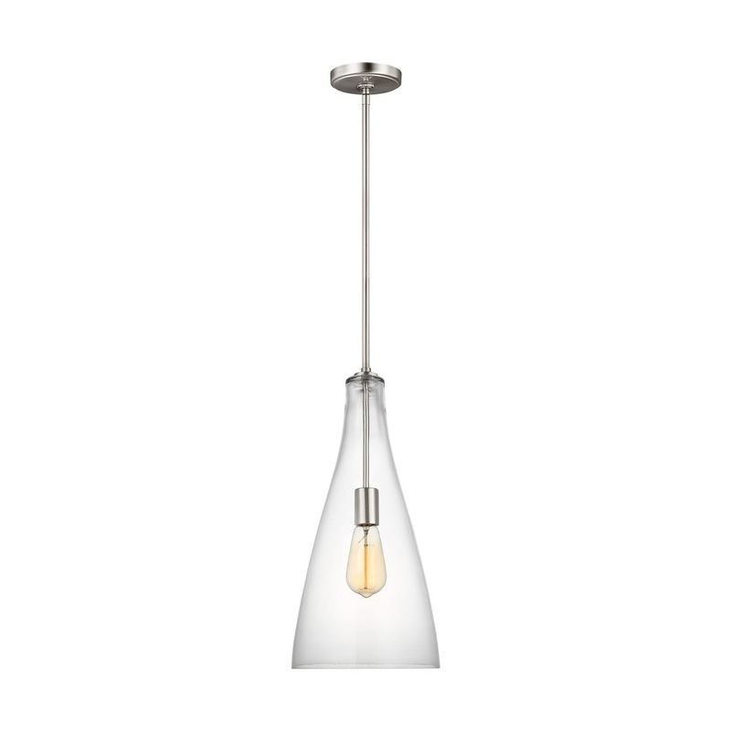Visual Comfort Studio 6537001-962 Arilda One Light Pendant, Brushed Nickel